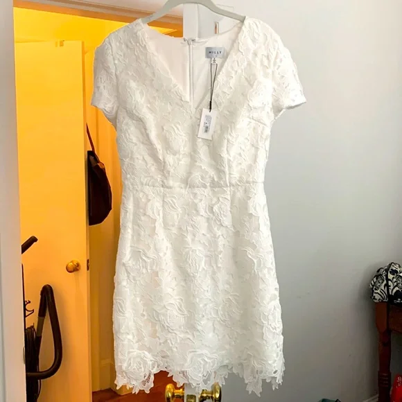 Milly | Dresses | Brand New Milly Floral Lace White Dress | Poshmark
